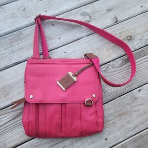 HOT PINK BULLDOG CASES LEATHER CONCEALED CARRY PURSE POCKETBOOK 12x12w/48" STRAP